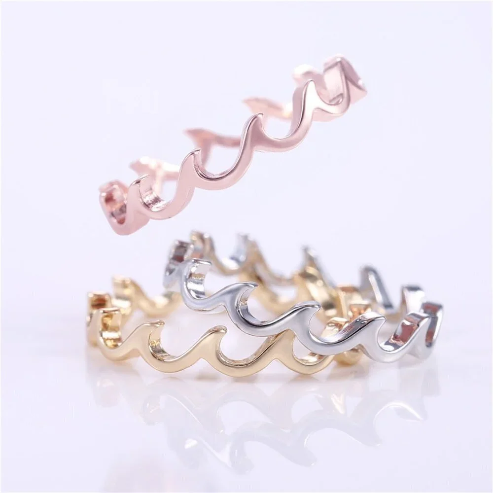 ✨ Wave Fire Minimalist Simple Trendy Anillos Lovely Rings for Women, PD066 - Picture 3 of 5